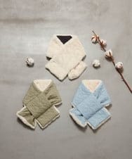 KG3JS10024 a.v.v KIDS(アー・ヴェ・ヴェ) [KIDS]【2WAY】フラワーキルトリバーシブルマフラー ライトブルー