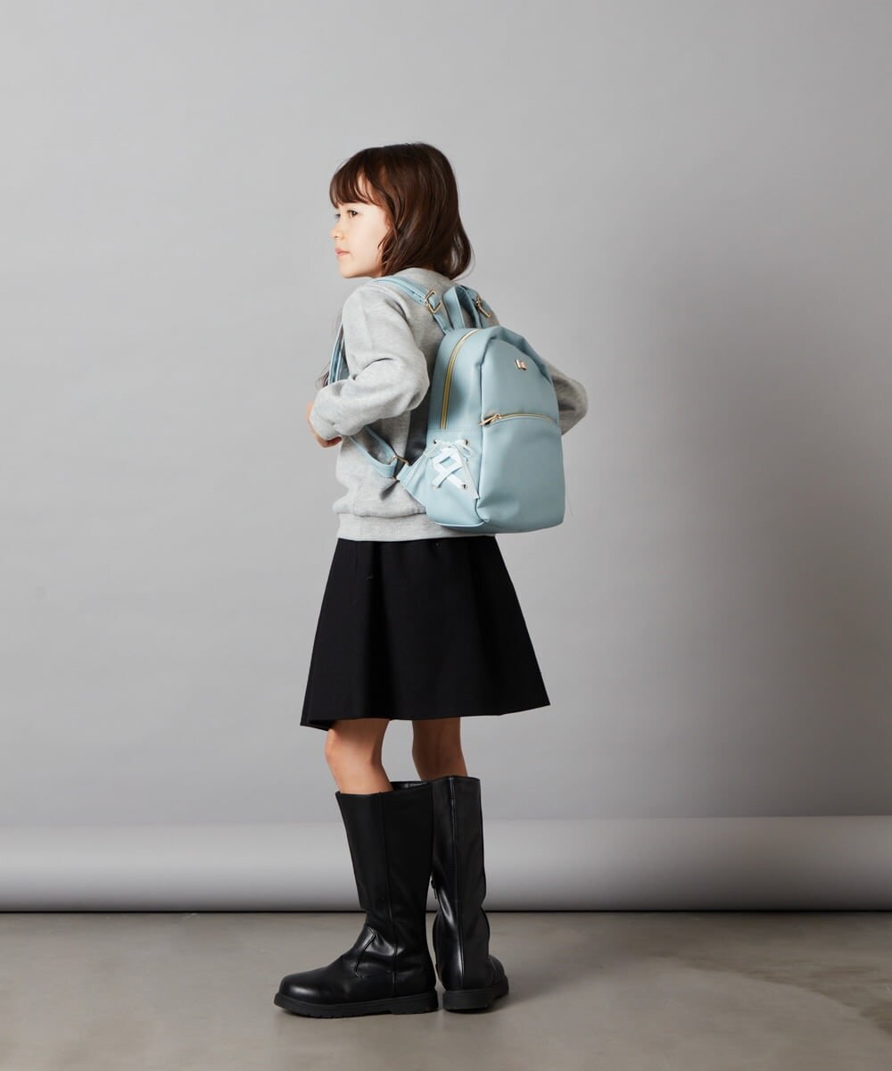 KG5AV12049 a.v.v KIDS(アー・ヴェ・ヴェ) [KIDS]フェイクレザーレースアップリボンリュック ブラック