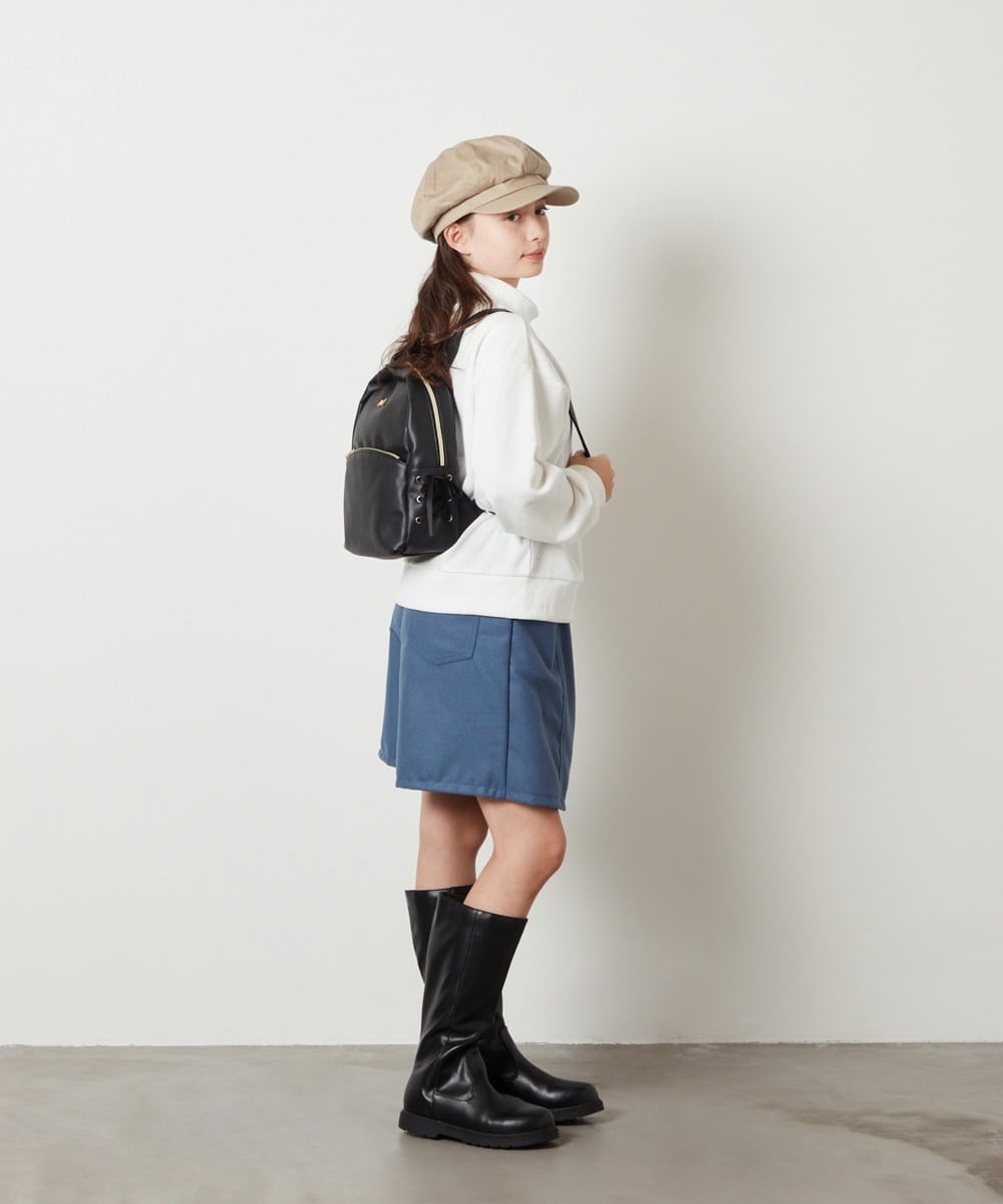 KG5AV12049 a.v.v KIDS(アー・ヴェ・ヴェ) [KIDS]フェイクレザーレースアップリボンリュック ブラック