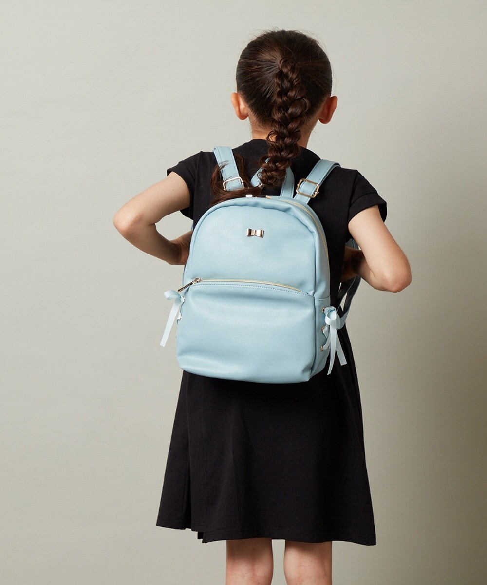 KG5AV12049 a.v.v KIDS(アー・ヴェ・ヴェ) [KIDS]フェイクレザーレースアップリボンリュック ブラック