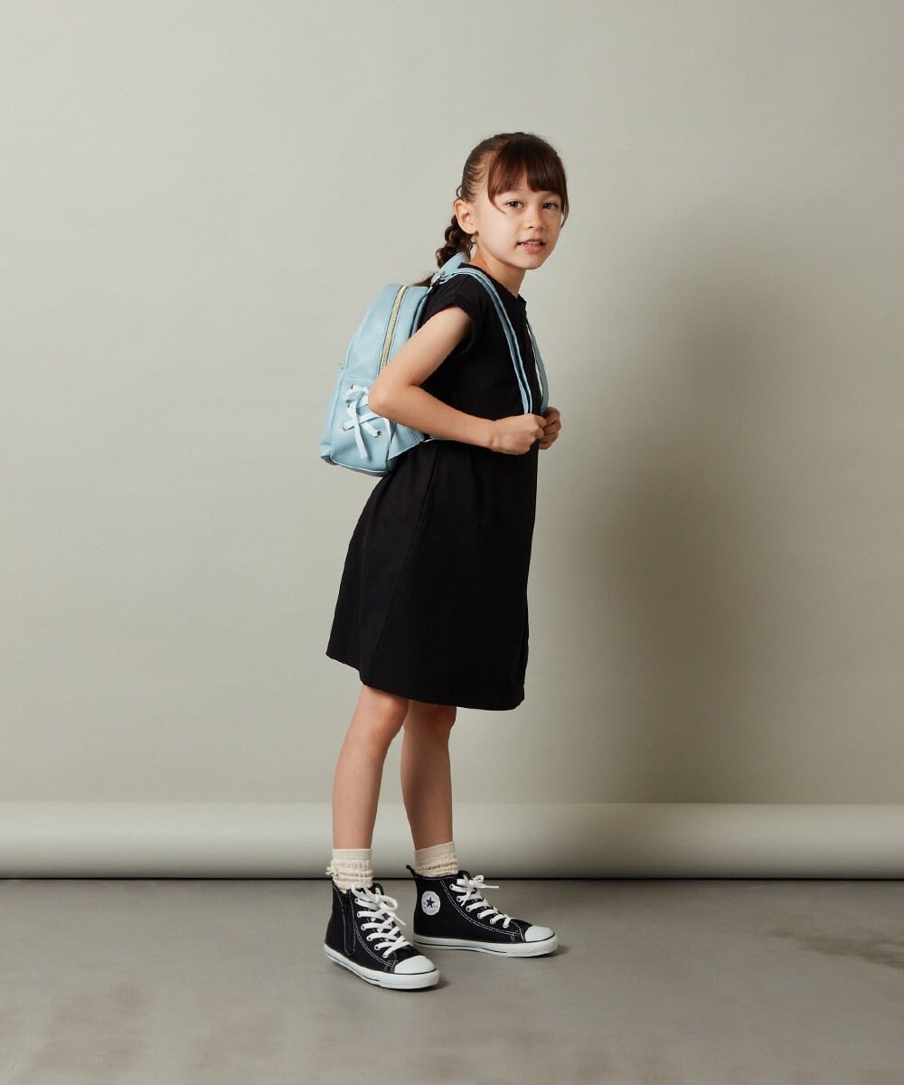 KG5AV12049 a.v.v KIDS(アー・ヴェ・ヴェ) [KIDS]フェイクレザーレースアップリボンリュック ブラック