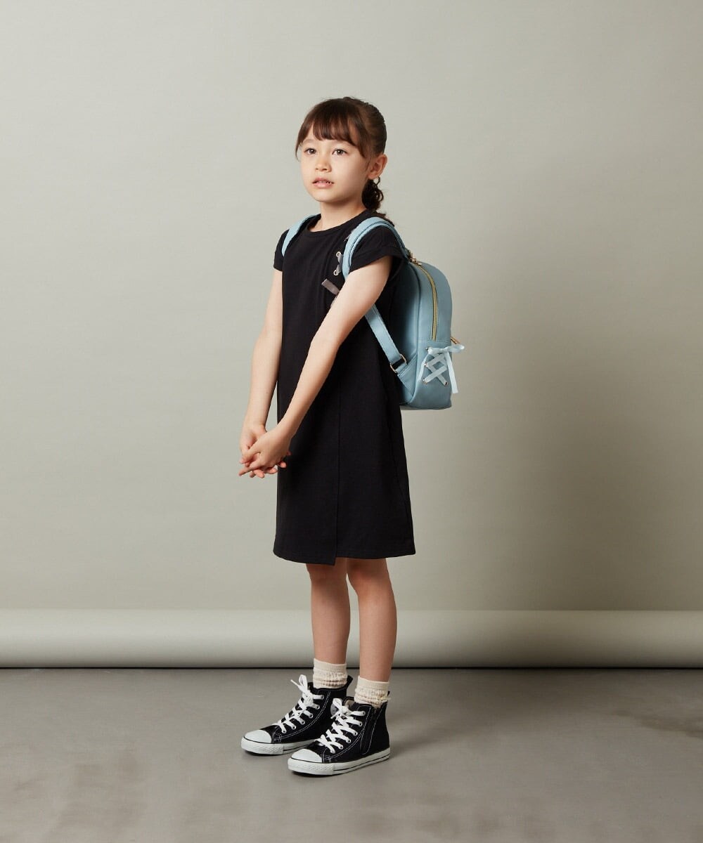 KG5AV12049 a.v.v KIDS(アー・ヴェ・ヴェ) [KIDS]フェイクレザーレースアップリボンリュック ブラック