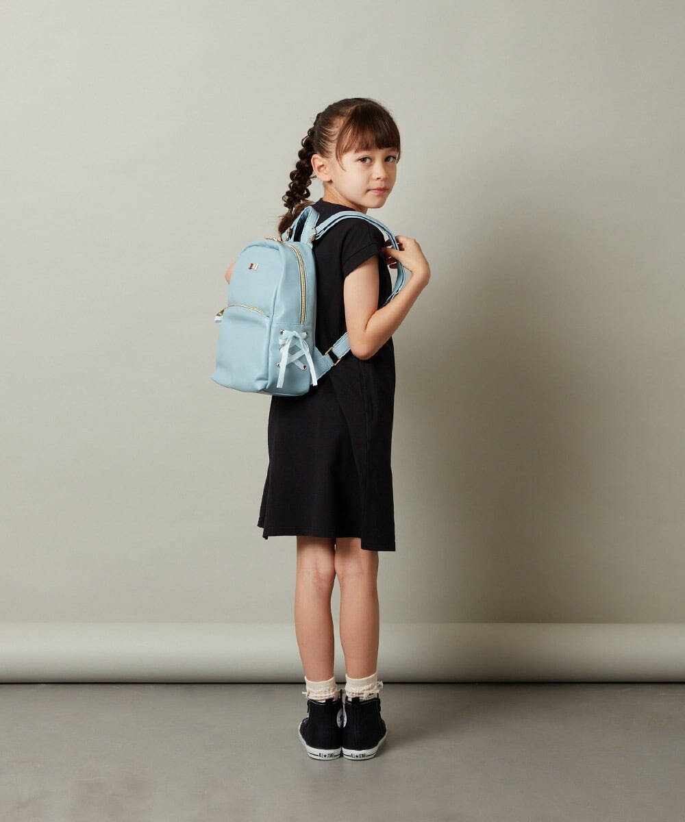 KG5AV12049 a.v.v KIDS(アー・ヴェ・ヴェ) [KIDS]フェイクレザーレースアップリボンリュック ブラック