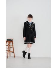 KG6AD01059 a.v.v KIDS(アー・ヴェ・ヴェ) [19-24cm]【ファスナー付きで楽ちん】レースアップショートブーツ ブラック