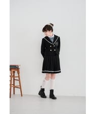 KG6AD01059 a.v.v KIDS(アー・ヴェ・ヴェ) [19-24cm]【ファスナー付きで楽ちん】レースアップショートブーツ ブラック