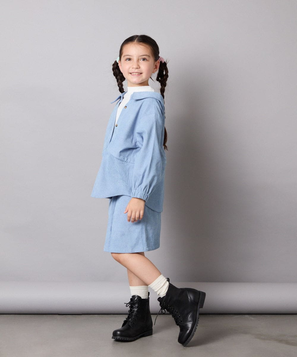 KG6AD01059 a.v.v KIDS(アー・ヴェ・ヴェ) [KIDS]【ファスナー付きで楽ちん】レースアップショートブーツ ブラック