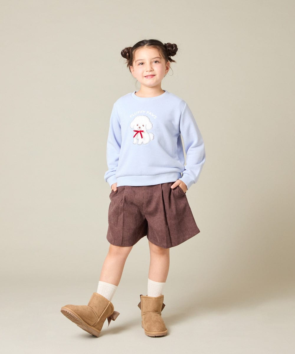 KG6AD03039 a.v.v KIDS(アー・ヴェ・ヴェ) [17-24cm]【毎年人気NO.1/撥水加工/クッションインソール】リボン付フェイクムートンブーツ ピンク