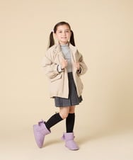 KG6AD03039 a.v.v KIDS(アー・ヴェ・ヴェ) [KIDS]【撥水加工/クッションインソール】リボン付フェイクムートンブーツ ピンク