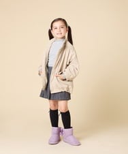 KG6AD03039 a.v.v KIDS(アー・ヴェ・ヴェ) [KIDS]【撥水加工/クッションインソール】リボン付フェイクムートンブーツ ピンク
