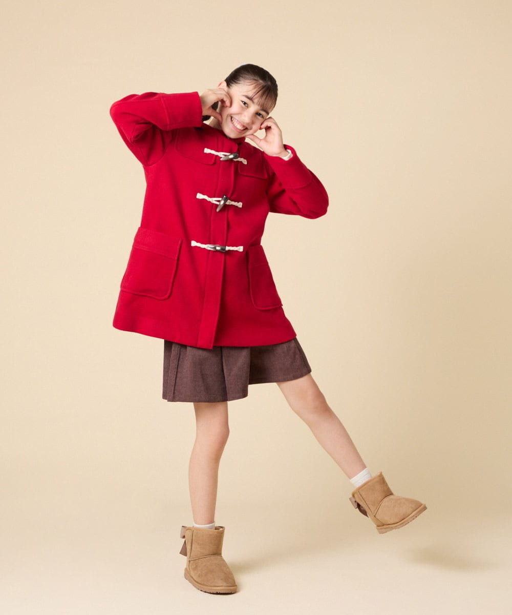 KG6AD03039 a.v.v KIDS(アー・ヴェ・ヴェ) [KIDS]【撥水加工/クッションインソール】リボン付フェイクムートンブーツ ピンク