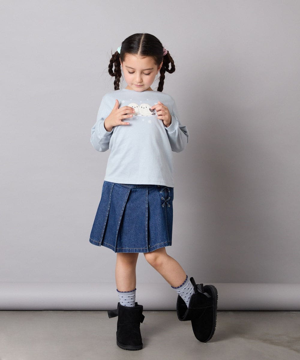 KG6AD03039 a.v.v KIDS(アー・ヴェ・ヴェ) [KIDS]【撥水加工/クッションインソール】リボン付フェイクムートンブーツ ピンク