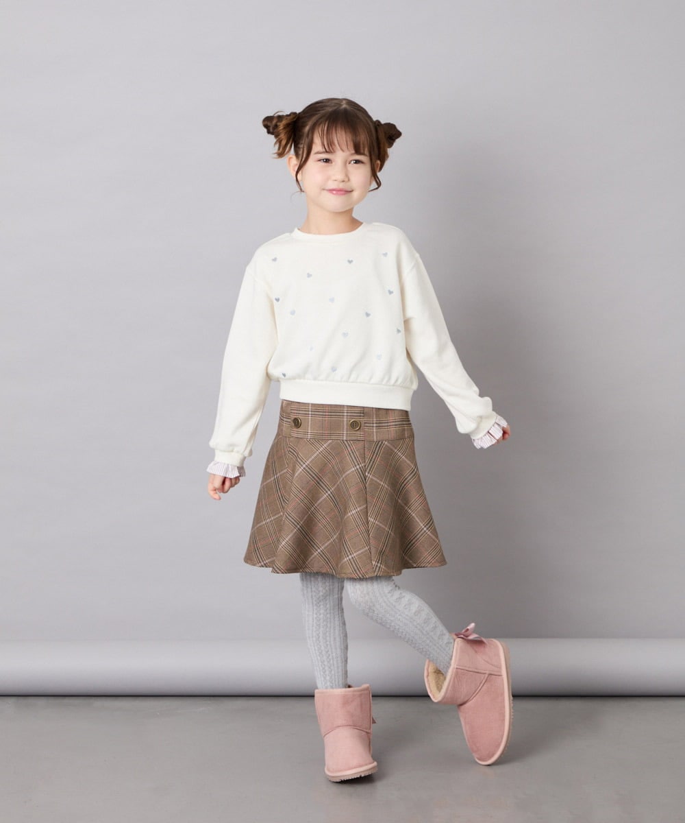 KG6AG01039 a.v.v KIDS(アー・ヴェ・ヴェ) [18-24cm]【毎年人気NO.1/クッションインソール】リボン付きフェイクムートンブーツ ピンク