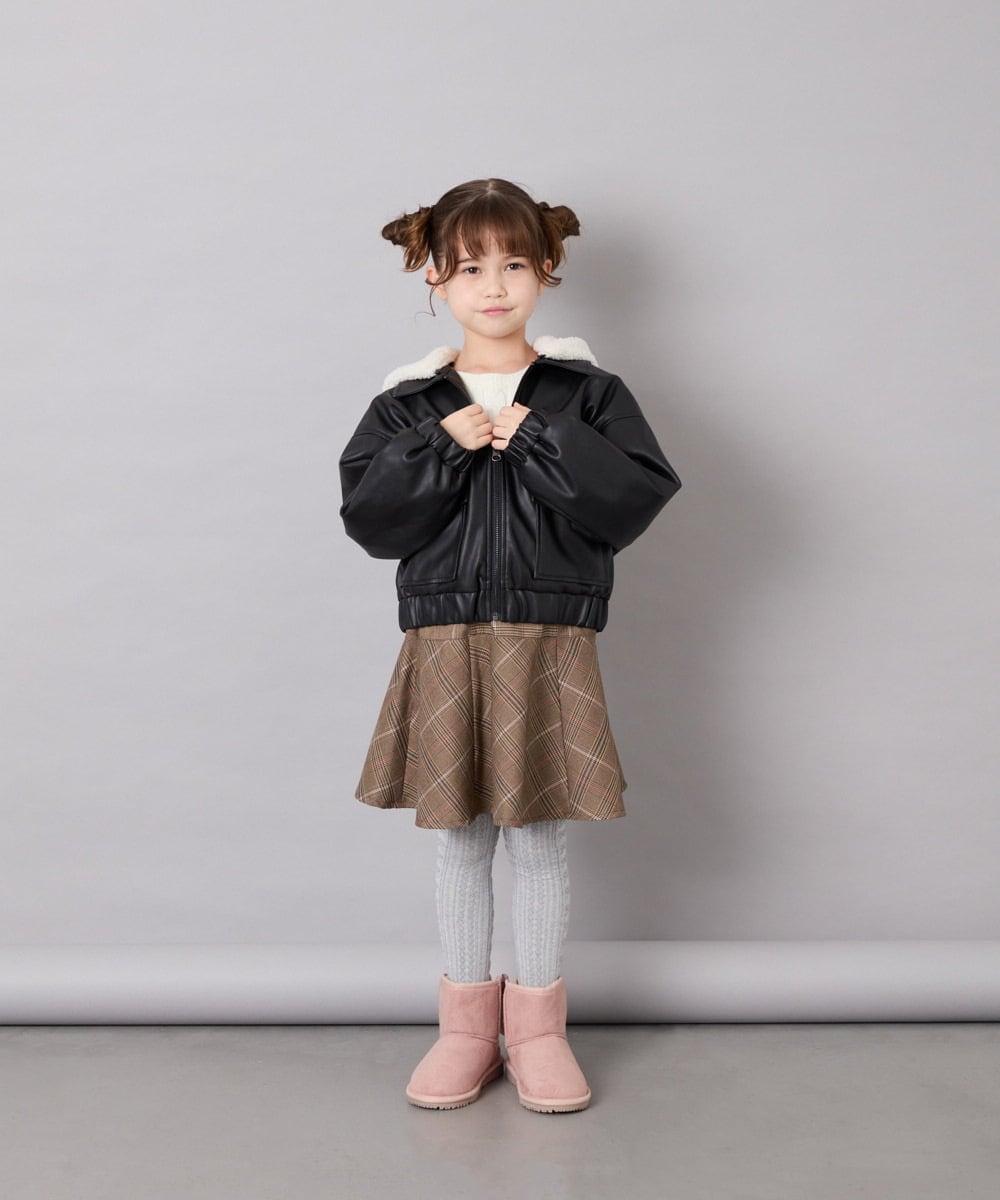 KG6AG01039 a.v.v KIDS(アー・ヴェ・ヴェ) [18-24cm]【毎年人気NO.1/クッションインソール】リボン付きフェイクムートンブーツ ピンク