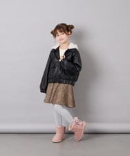KG6AG01039 a.v.v KIDS(アー・ヴェ・ヴェ) [18-24cm]【毎年人気NO.1/クッションインソール】リボン付きフェイクムートンブーツ ピンク