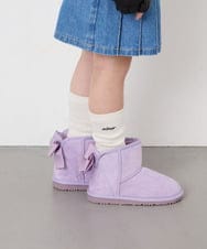 KG6AG01039 a.v.v KIDS(アー・ヴェ・ヴェ) [18-24cm]【毎年人気NO.1/クッションインソール】リボン付きフェイクムートンブーツ ラベンダー