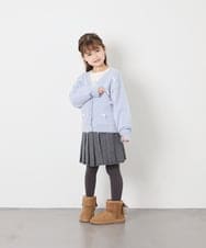KG6AG01039 a.v.v KIDS(アー・ヴェ・ヴェ) [18-24cm]【毎年人気NO.1/クッションインソール】リボン付きフェイクムートンブーツ ベージュ