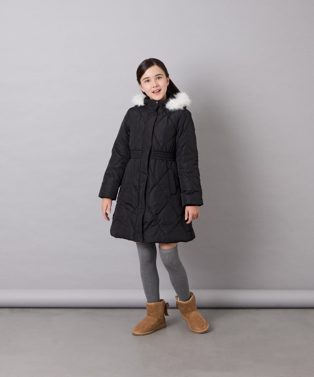 KG6AG01039 a.v.v KIDS(アー・ヴェ・ヴェ) [18-24cm]【毎年人気NO.1/クッションインソール】リボン付きフェイクムートンブーツ ベージュ