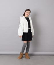 KG6AG01039 a.v.v KIDS(アー・ヴェ・ヴェ) [18-24cm]【毎年人気NO.1/クッションインソール】リボン付きフェイクムートンブーツ ベージュ