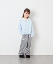 KG6AG01039 a.v.v KIDS(アー・ヴェ・ヴェ) [18-24cm]【毎年人気NO.1/クッションインソール】リボン付きフェイクムートンブーツ ブラック