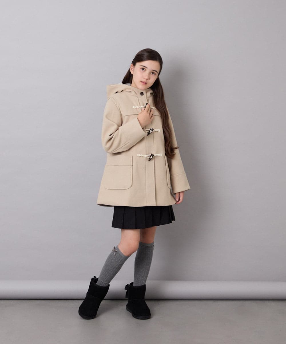 KG6AG01039 a.v.v KIDS(アー・ヴェ・ヴェ) [18-24cm]【毎年人気NO.1/クッションインソール】リボン付きフェイクムートンブーツ ブラック