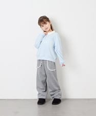 KG6AG01039 a.v.v KIDS(アー・ヴェ・ヴェ) [18-24cm]【毎年人気NO.1/クッションインソール】リボン付きフェイクムートンブーツ ブラック