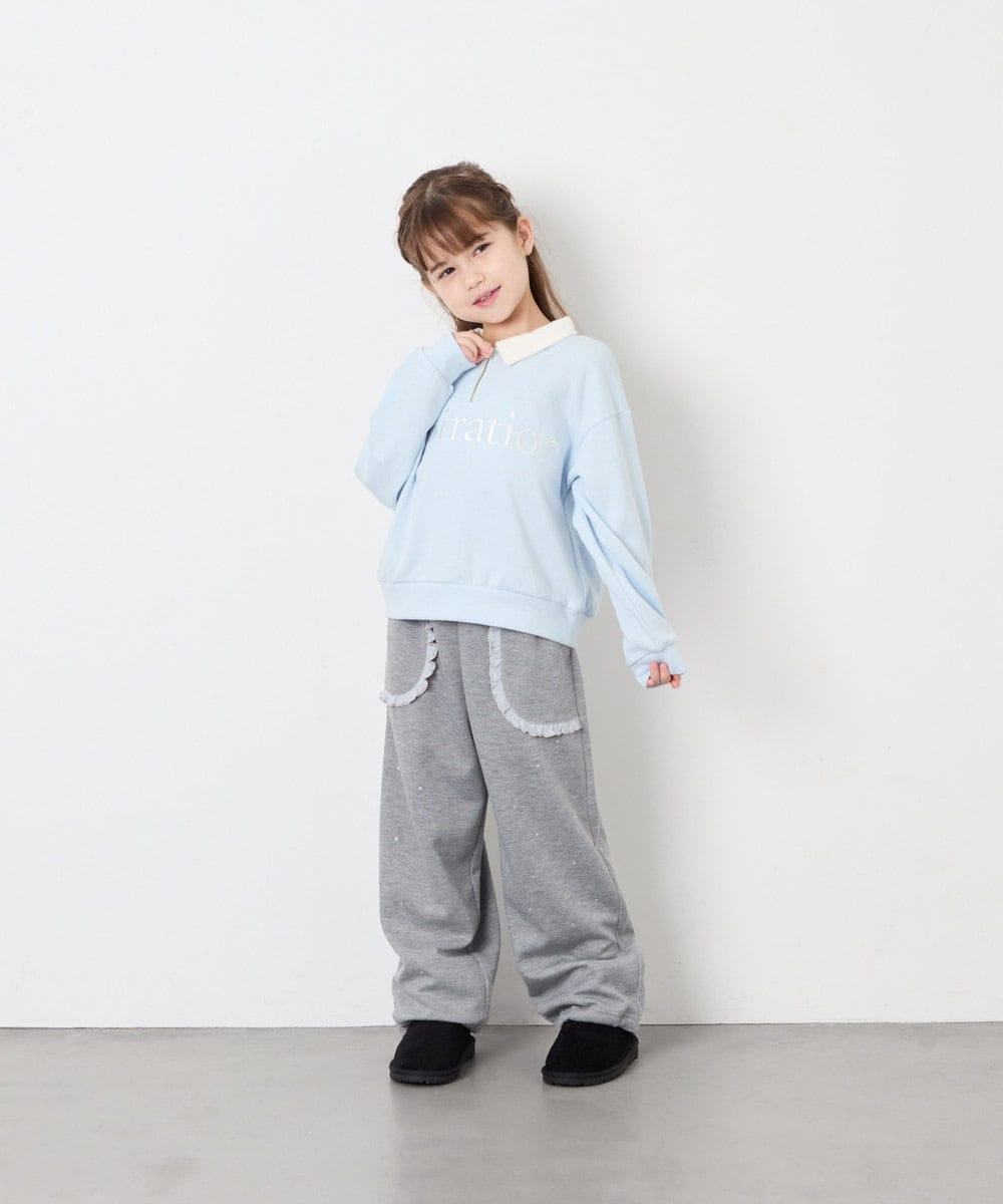 KG6AG01039 a.v.v KIDS(アー・ヴェ・ヴェ) [18-24cm]【毎年人気NO.1/クッションインソール】リボン付きフェイクムートンブーツ ブラック