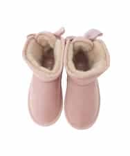 KG6AG01039 a.v.v KIDS(アー・ヴェ・ヴェ) [18-24cm]【毎年人気NO.1/クッションインソール】リボン付きフェイクムートンブーツ ピンク