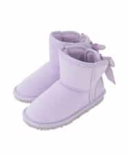 KG6AG01039 a.v.v KIDS(アー・ヴェ・ヴェ) [18-24cm]【毎年人気NO.1/クッションインソール】リボン付きフェイクムートンブーツ ラベンダー