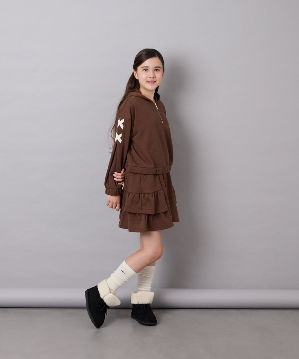 KG6AG04049 a.v.v KIDS(アー・ヴェ・ヴェ) [KIDS]【19-23cm】レースアップムートンブーツ ブラック