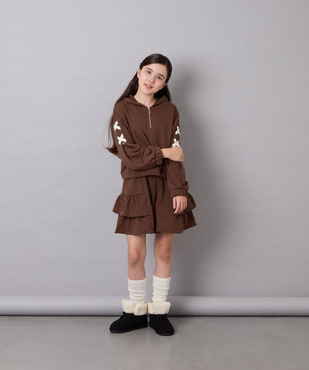 KG6AG04049 a.v.v KIDS(アー・ヴェ・ヴェ) [KIDS]【19-23cm】レースアップムートンブーツ ブラック
