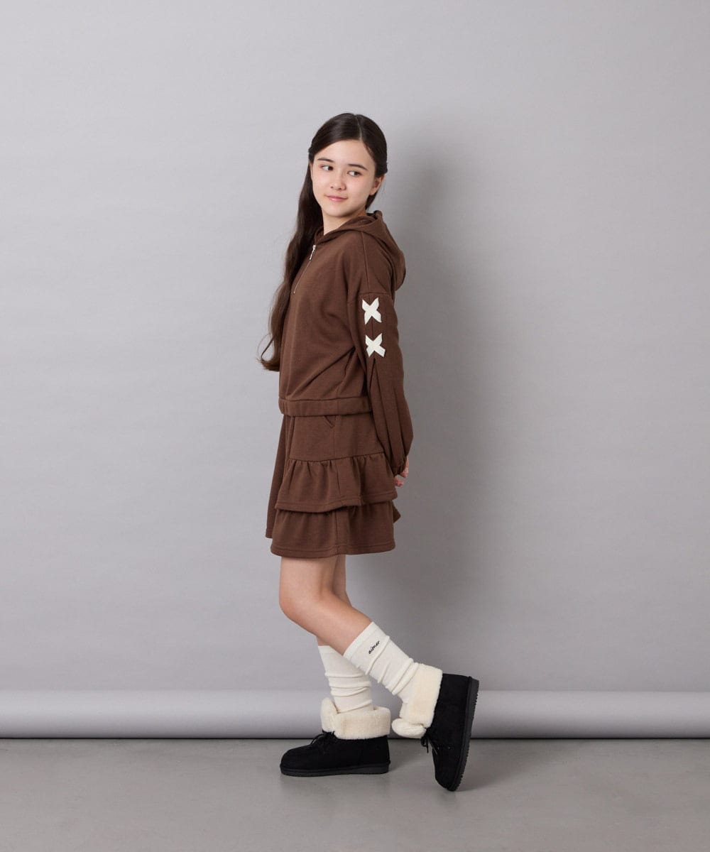 KG6AG04049 a.v.v KIDS(アー・ヴェ・ヴェ) [KIDS]【19-23cm】レースアップムートンブーツ ブラック