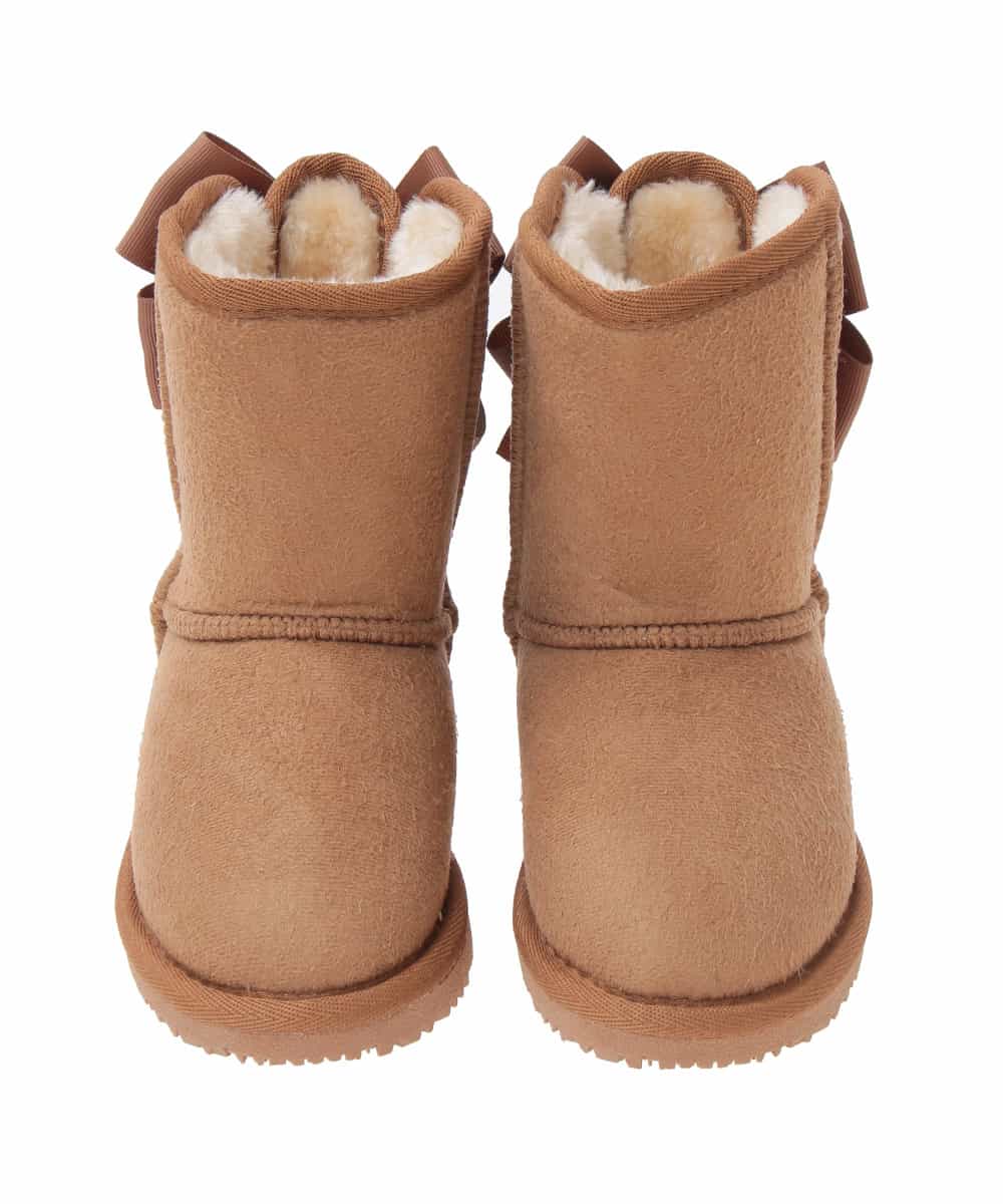 KG6AJ11034 a.v.v KIDS(アー・ヴェ・ヴェ) [KIDS]バックリボンムートンブーツ[WEB限定サイズ] キャメル