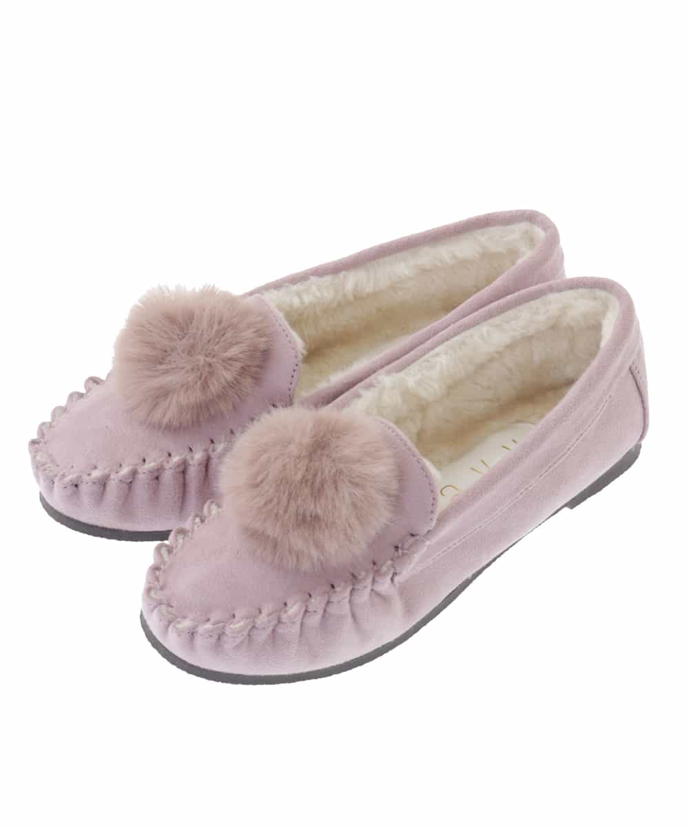 KG6AP12034 a.v.v KIDS(アー・ヴェ・ヴェ) [KIDS]ポンポンツキモカシン[WEB限定サイズ] ラベンダー