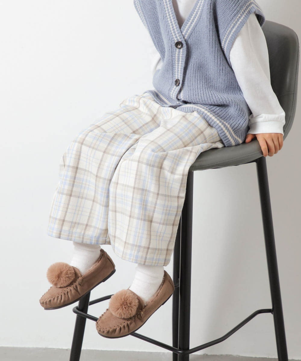 KG6AS20039 a.v.v KIDS(アー・ヴェ・ヴェ) [KIDS]ポンポン付きモカシン[WEB限定サイズ] ベージュ