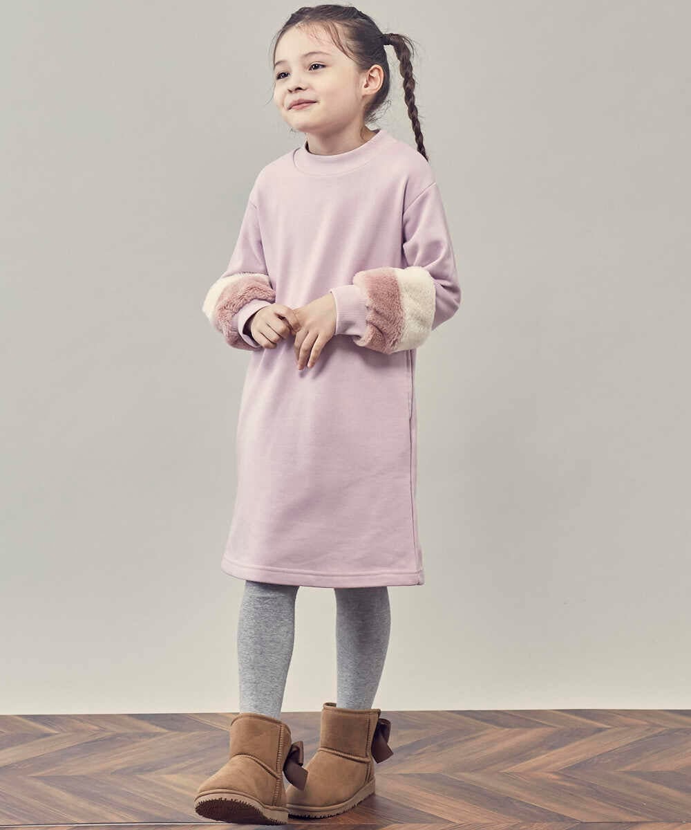 KG6AS22034 a.v.v KIDS(アー・ヴェ・ヴェ) [KIDS]リボン付フェイクムートンブーツ[WEB限定サイズ] ブラック(人気No.1)