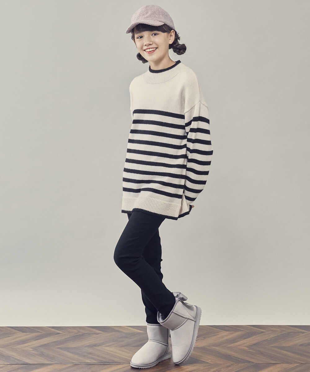 KG6AS22034 a.v.v KIDS(アー・ヴェ・ヴェ) [KIDS]リボン付フェイクムートンブーツ[WEB限定サイズ] ブラック(人気No.1)