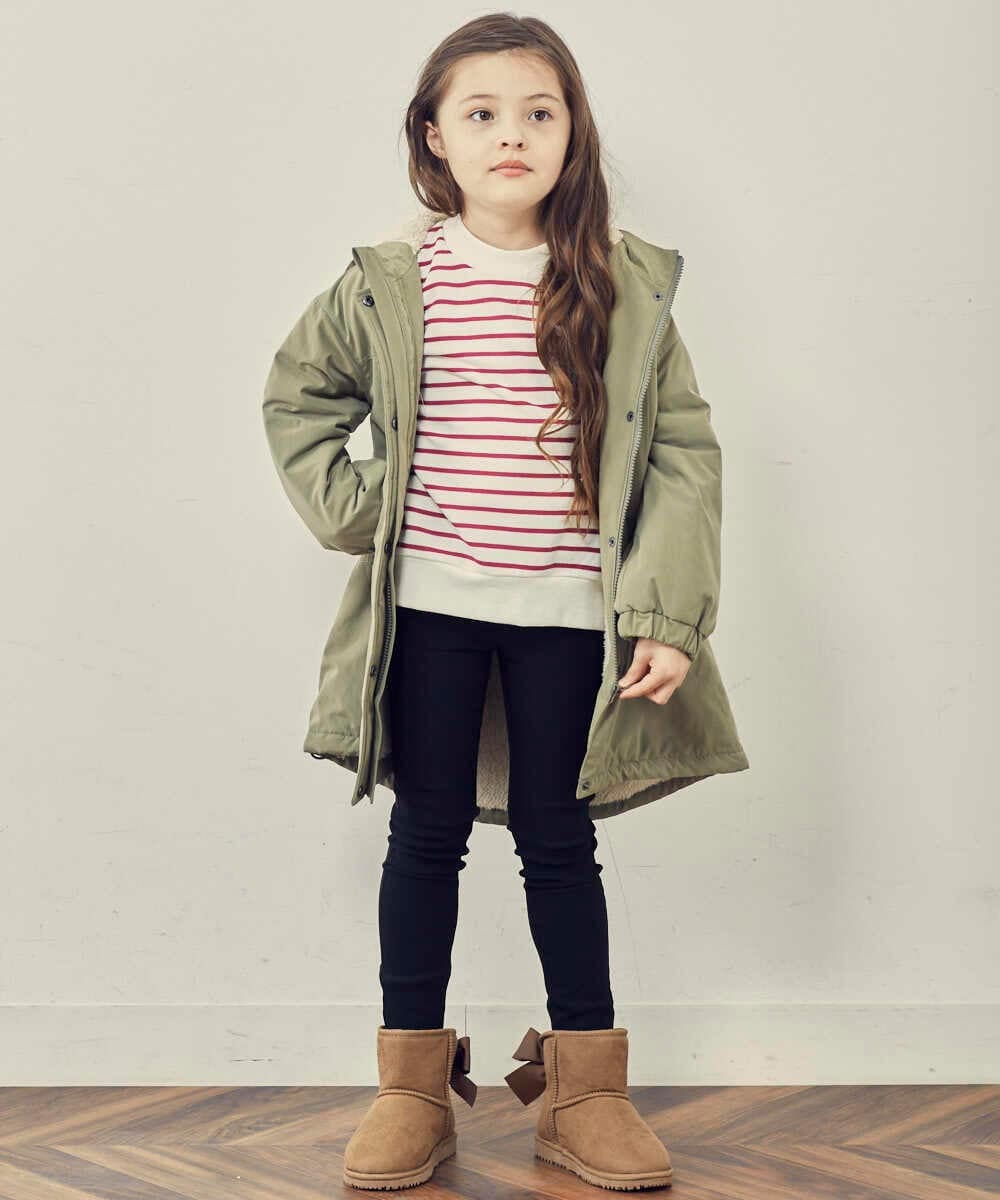 KG6AS22034 a.v.v KIDS(アー・ヴェ・ヴェ) [KIDS]リボン付フェイクムートンブーツ[WEB限定サイズ] ブラック(人気No.1)