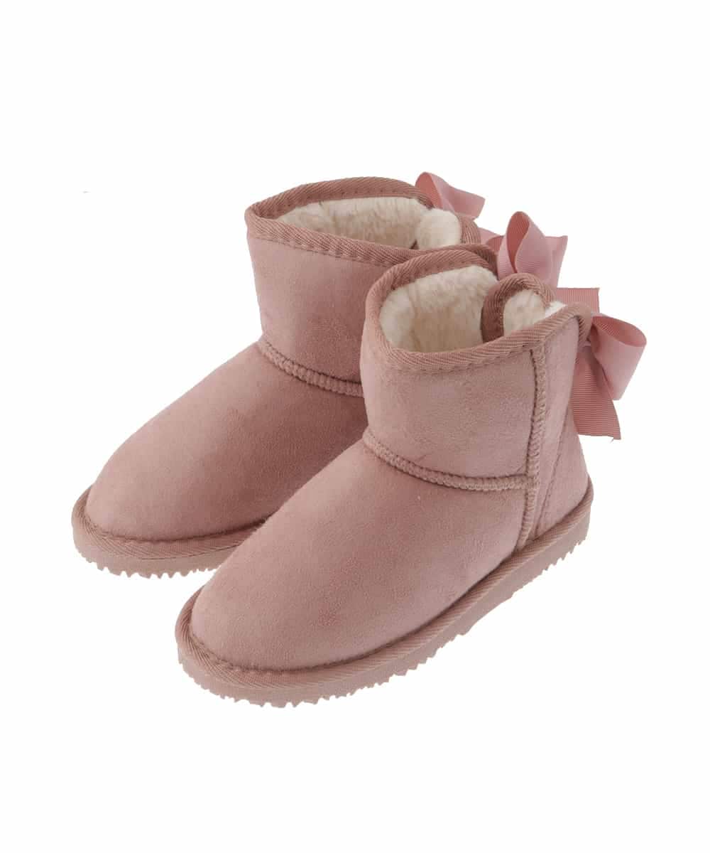 KG6AS22034 a.v.v KIDS(アー・ヴェ・ヴェ) [KIDS]リボン付フェイクムートンブーツ[WEB限定サイズ] ピンク