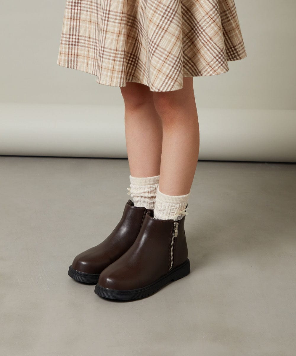 KG6AV10054 a.v.v KIDS(アー・ヴェ・ヴェ) [KIDS]ジップアップサイドゴアブーツ[WEB限定サイズ] ブラウン