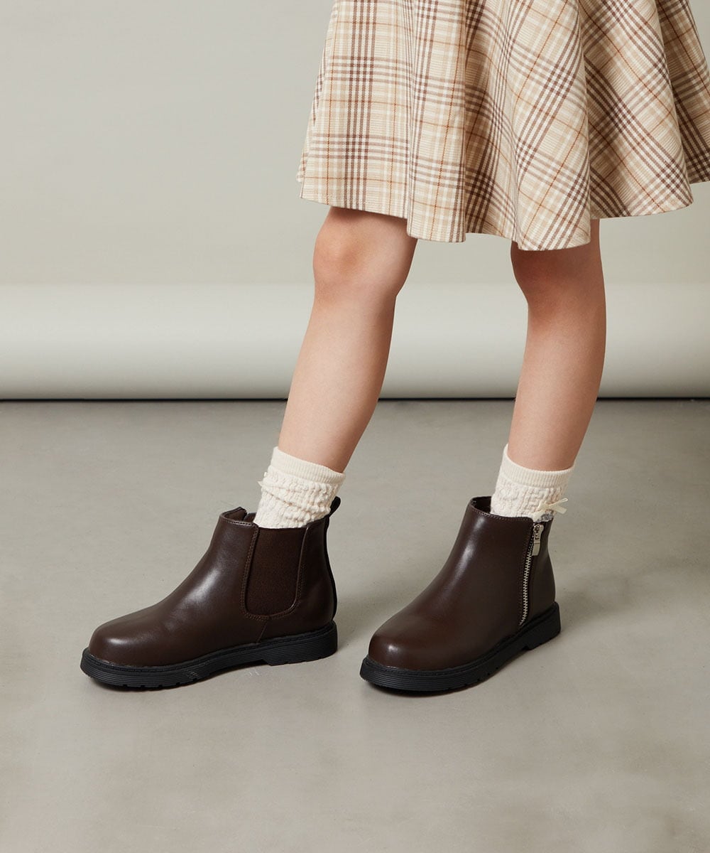KG6AV10054 a.v.v KIDS(アー・ヴェ・ヴェ) [KIDS]ジップアップサイドゴアブーツ[WEB限定サイズ] ブラウン