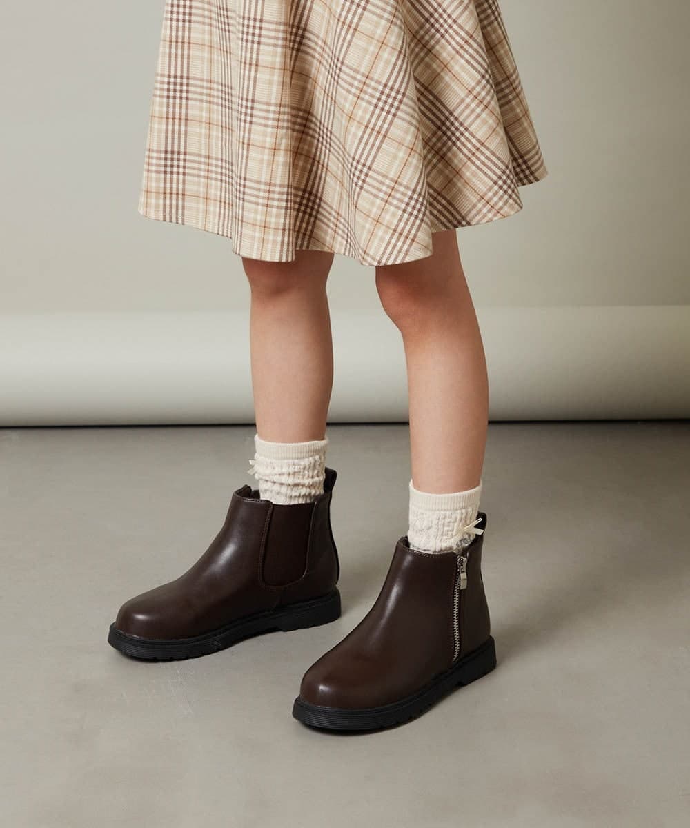 KG6AV10054 a.v.v KIDS(アー・ヴェ・ヴェ) [KIDS]ジップアップサイドゴアブーツ[WEB限定サイズ] ブラウン