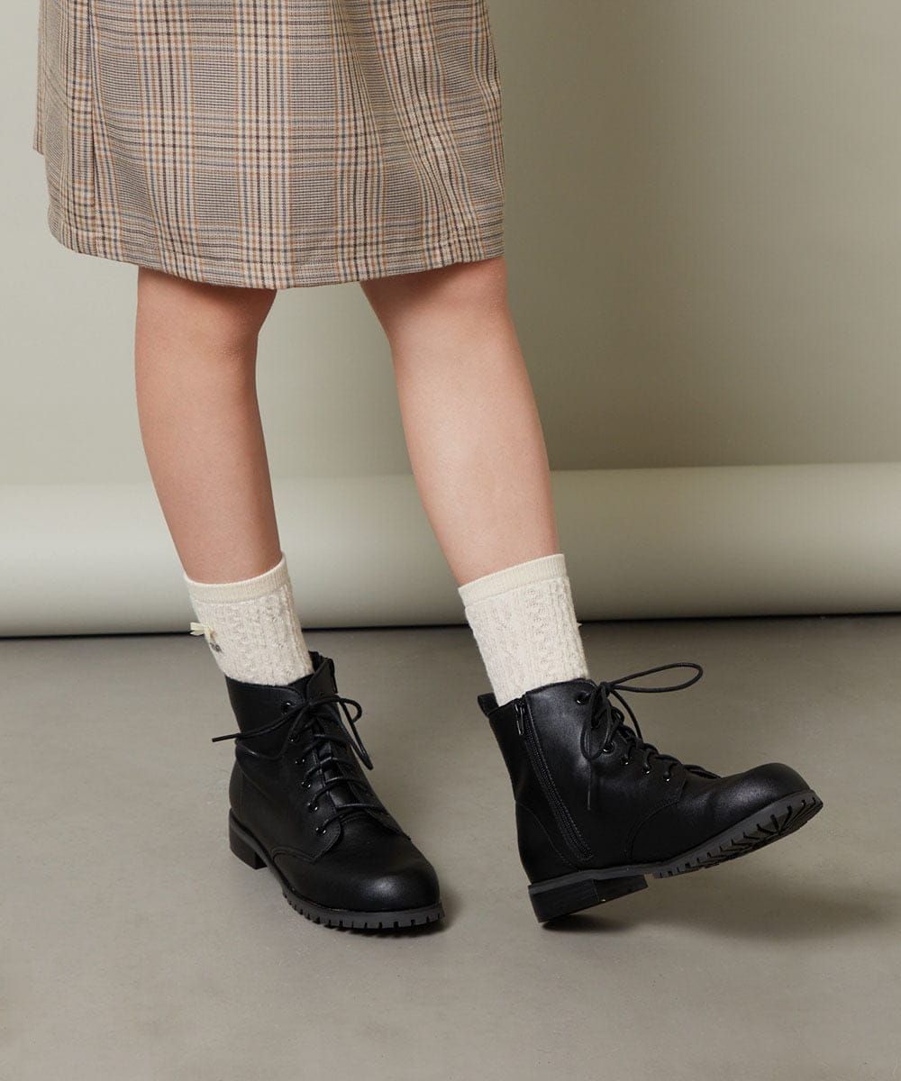 KG6AV12055 a.v.v KIDS(アー・ヴェ・ヴェ) [KIDS]レースアップショートブーツ[WEB限定サイズ] ブラック