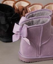 KG6AV20034 a.v.v KIDS(アー・ヴェ・ヴェ) [KIDS]【撥水加工/8サイズ展開】リボン付フェイクムートンブーツ[WEB限定サイズ] ラベンダー