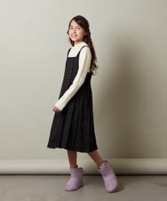 KG6AV20034 a.v.v KIDS(アー・ヴェ・ヴェ) [KIDS]【撥水加工/8サイズ展開】リボン付フェイクムートンブーツ[WEB限定サイズ] キャメル