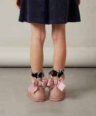 KG6AV20034 a.v.v KIDS(アー・ヴェ・ヴェ) [KIDS]【撥水加工/8サイズ展開】リボン付フェイクムートンブーツ[WEB限定サイズ] キャメル