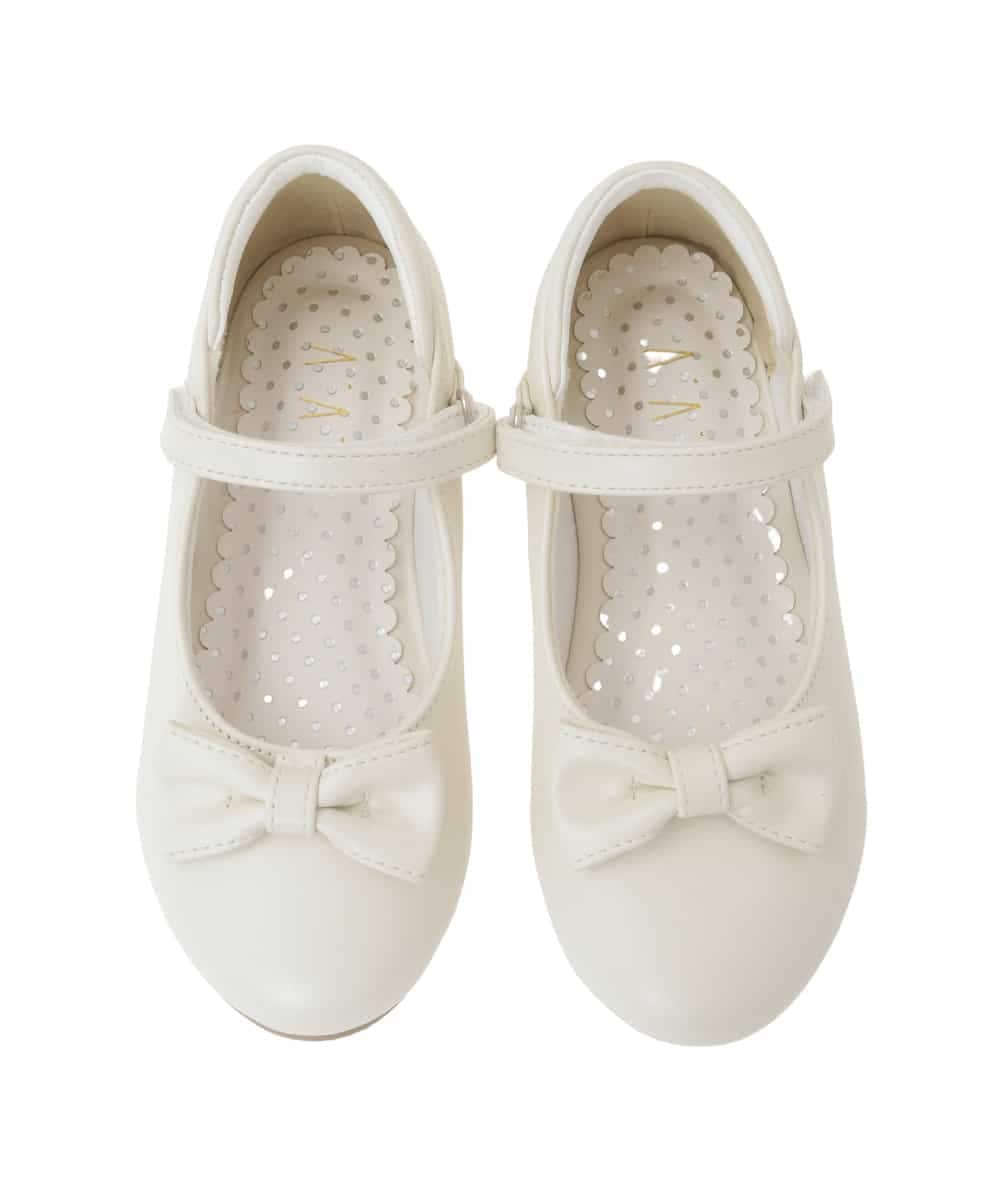 KG6CD30046 a.v.v KIDS(アー・ヴェ・ヴェ) [18/19/20cm]【セレモニー】リボンバレエシューズ ホワイト