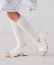 KG6CD31046 a.v.v KIDS(アー・ヴェ・ヴェ) [KIDS]リボンヒールパンプス アイボリー