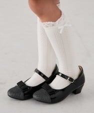 KG6CD31046 a.v.v KIDS(アー・ヴェ・ヴェ) [KIDS]リボンヒールパンプス ブラック