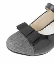 KG6CD31046 a.v.v KIDS(アー・ヴェ・ヴェ) [18/19/20cm]【セレモニー】リボンヒールパンプス ブラック