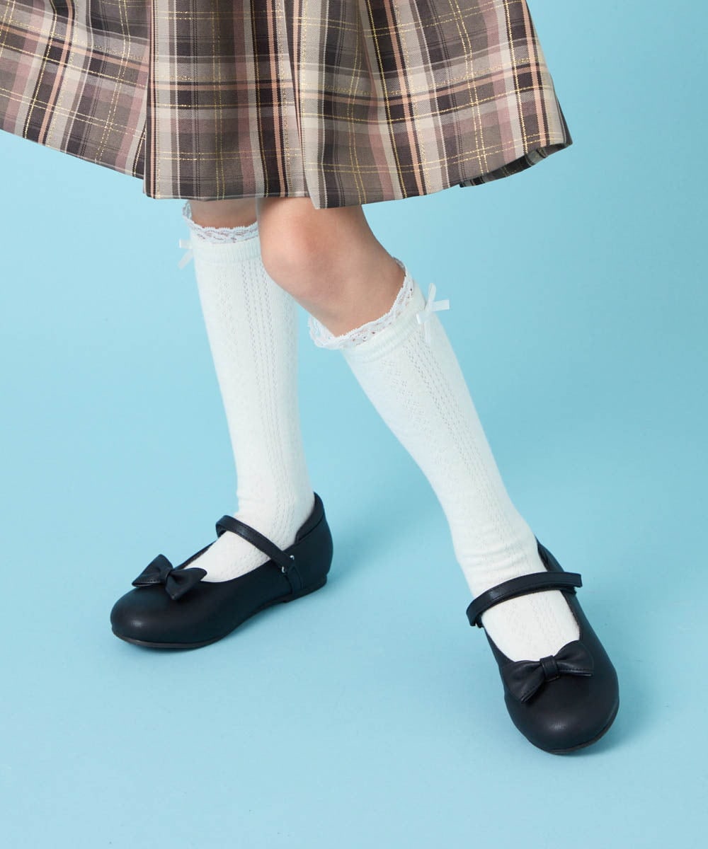 KG6CG01046 a.v.v KIDS(アー・ヴェ・ヴェ) [18/19/20cm]【セレモニー】リボンバレエシューズ ブラック